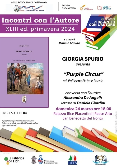 Giorgia Spurio presenta il suo libro “Purple Circus” a San Benedetto del Tronto