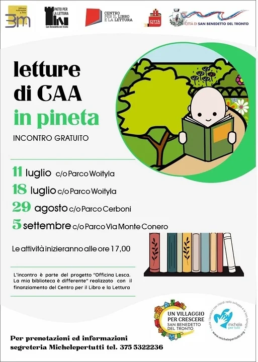 Al via “Lettura di CAA in Pineta” con la Biblioteca “Lesca” e michelepertutti