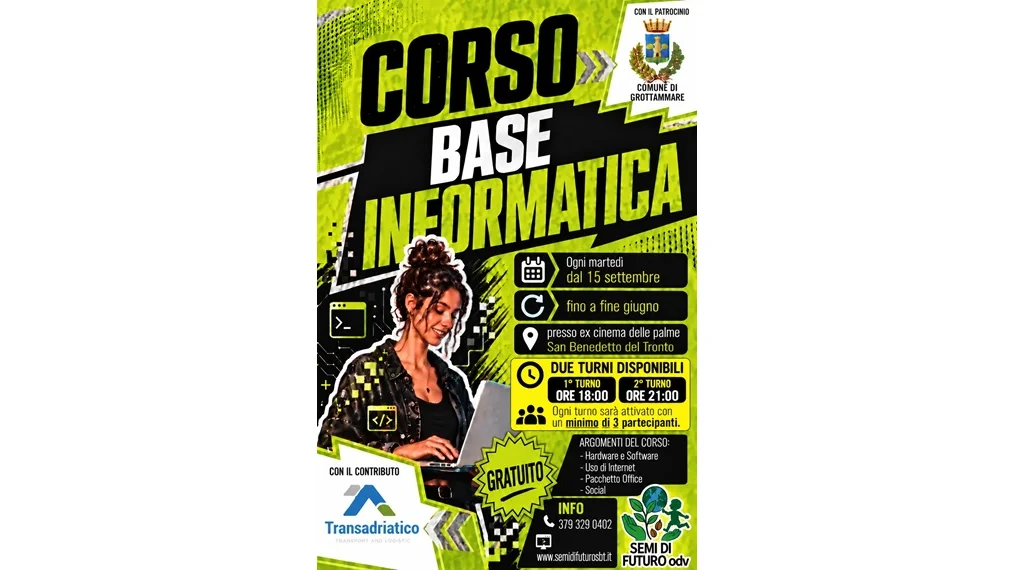 Semi di Futuro ODV presenta il “Corso Base di Informatica”: gratuito, ogni martedì, in due turni