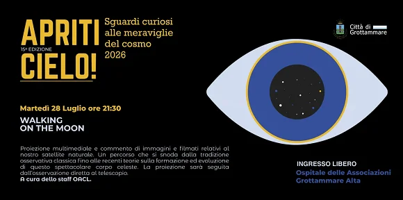 Martedì 28 luglio WALKING ON THE MOON presso Ospitale Casa delle Associazioni Paese alto di Grottammare 