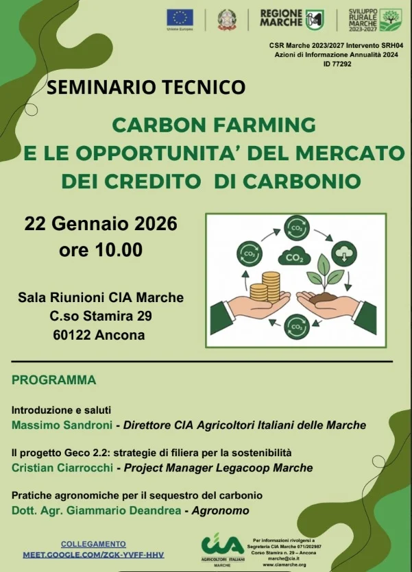 Carbon Farming, seminario Cia Marche