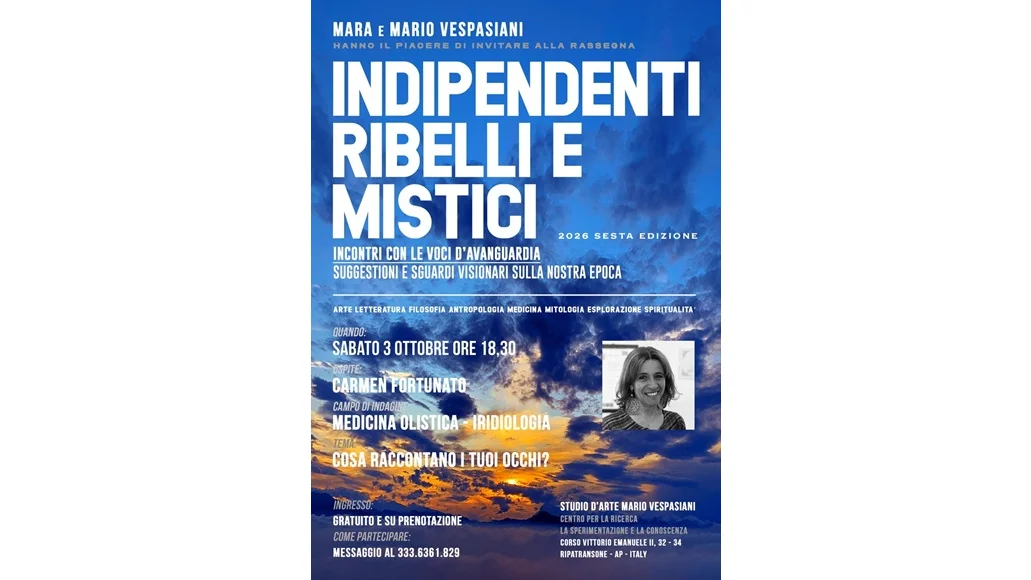Dall’esplorazione del mondo esterno all’osservazione di quello interno:  la dott.ssa Carmen Fortunato ospite della rassegna Indipendenti Ribelli e Mistici