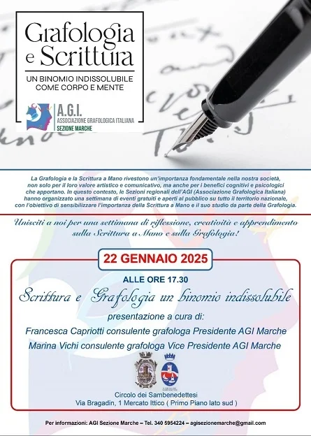 COMUNICATO STAMPA A CURA DELLA PRESIDENTE DELL’AGI MARCHE E DEL CIRCOLO DEI SAMBENEDETTESI