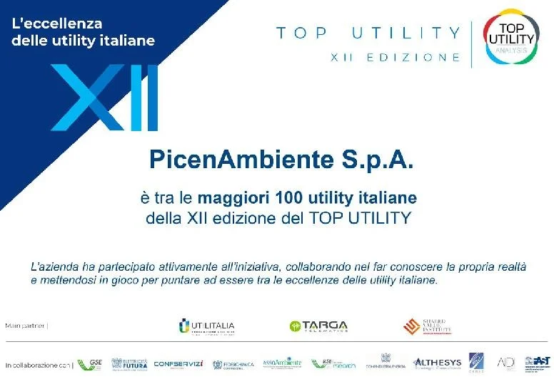 PicenAmbiente è tra le migliori 100 utility Italiane. Lo certifica la Althesys Strategic Consultants