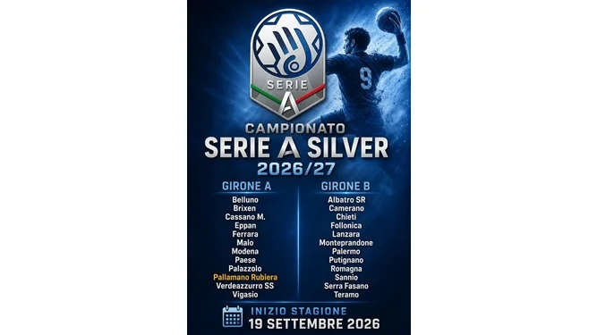 Pallamano, campionato Serie A Silver 2026-2027