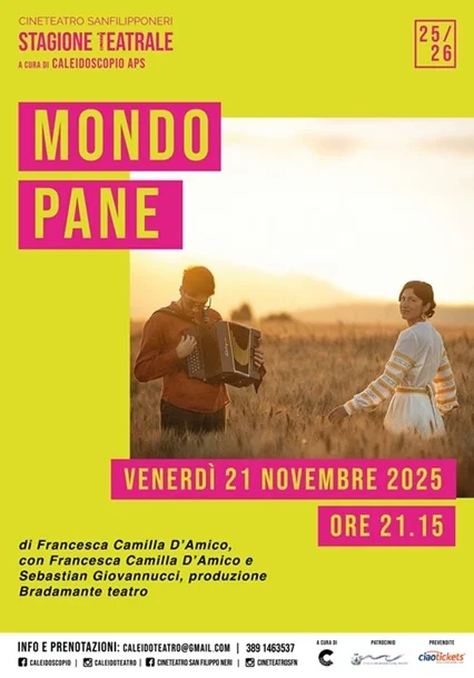 Al Cineteatro San Filippo Neri di San Benedetto va in scena lo spettacolo "Mondo pane"