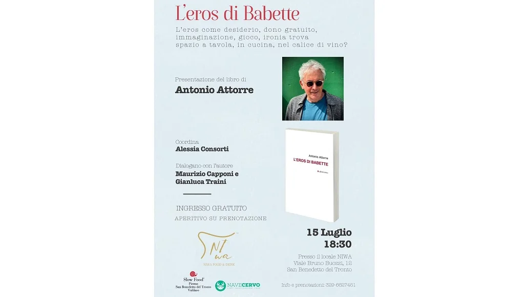 A San Benedetto presentazione del libro di ANTONIO ATTORRE “L'eros di Babette”