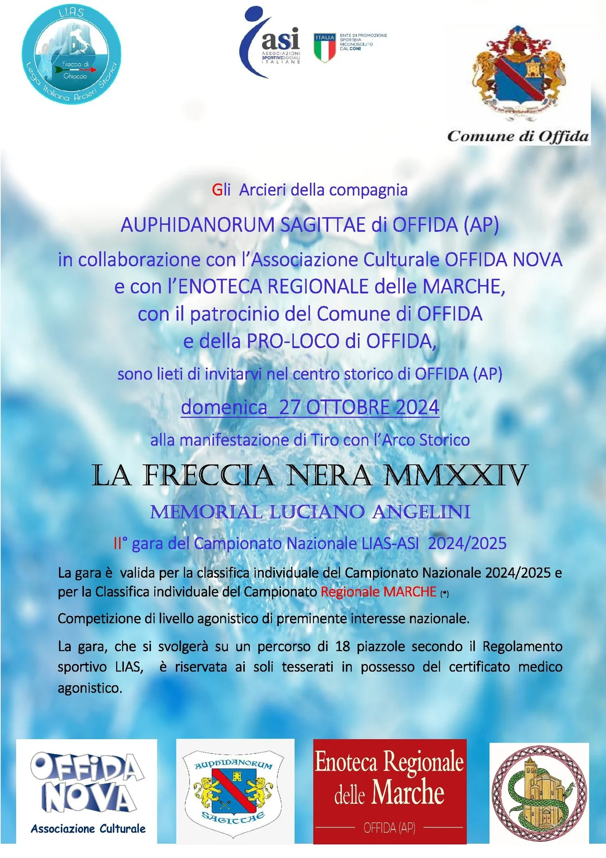 Offida - Manifestazione di tiro con l’arco “La freccia nera MMXXIV”