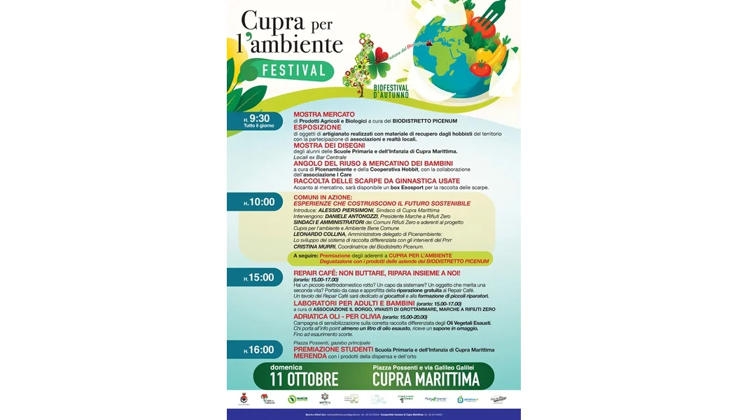 Cupra per l’Ambiente festival: una giornata dedicata alla sostenibilità, al riuso e alla partecipazione