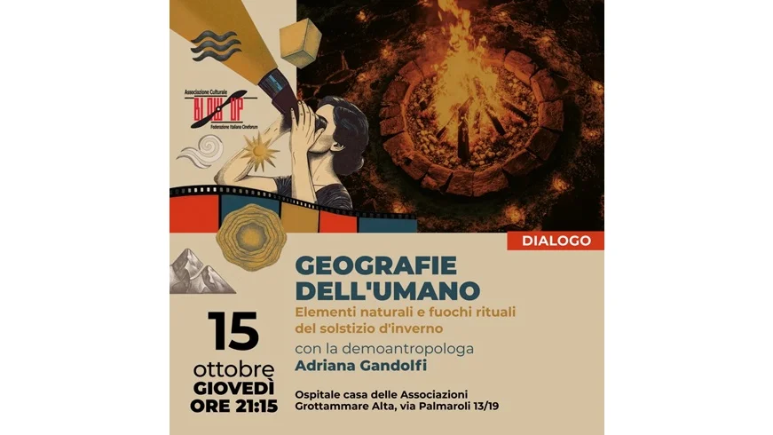 Grottammare, giovedì 15 ottobre "GEOGRAFIE DELL'UMANO" incontro con la demo-antropologa Ariana Gandolfi