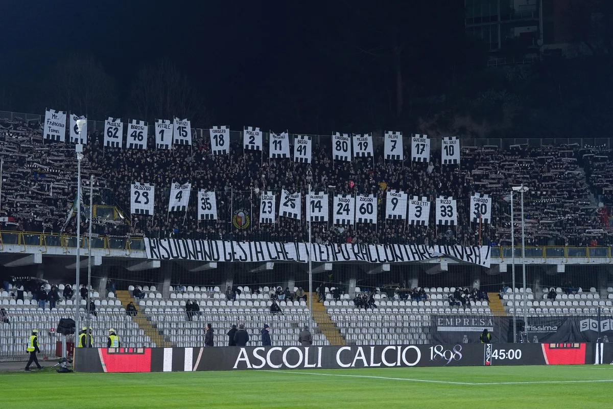 Ascoli Calcio - Contro il Guidonia il Del Duca sarà vestito di bianconero