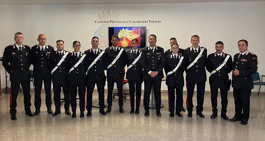 Il Colonnello Pasquale SACCONE, Comandante Provinciale dei Carabinieri, accoglie 8 nuovi Carabinieri