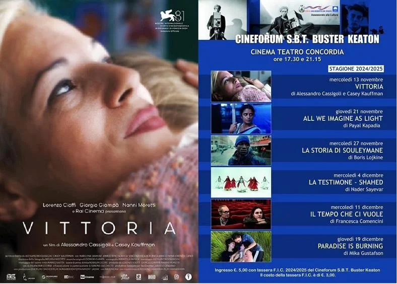 Cineforum Sbt Buster Keaton stagione 2024/2025 - II ciclo. Mercoledì 13 novembre proiezione di VITTORIA di A. Cassigoli e C. Kauffman