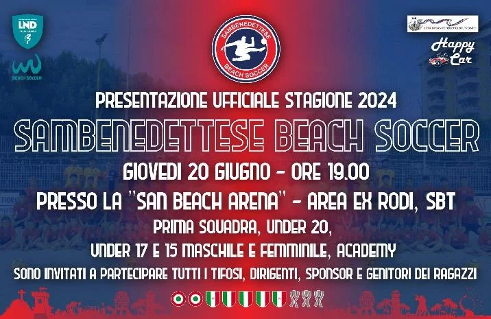 La Società della Sambenedettese Beach Soccer presenta ufficialmente la Stagione 2024