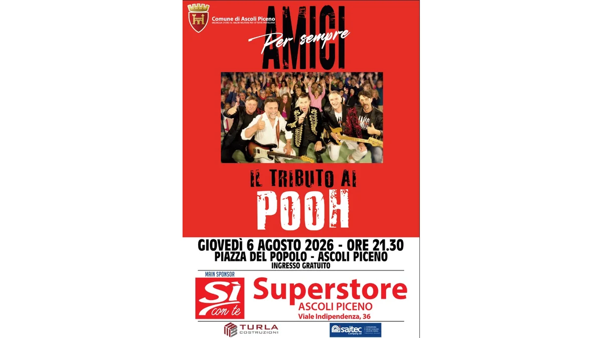 Il 6 agosto Piazza del Popolo ospita "Amici per Sempre – Il Tributo ai Pooh"