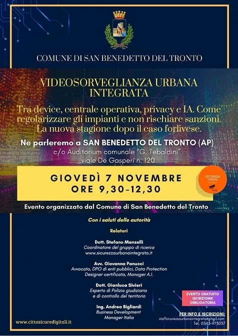 Videosorveglianza urbana, un convegno per approfondire un tema di grande attualità