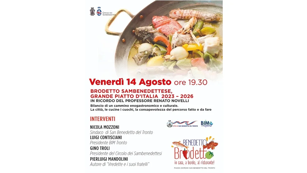 A margine dell'evento Benedetto Brodetto incontro sul tema "Brodetto sambenedettese, grande piatto d'Italia 2023-2026" 