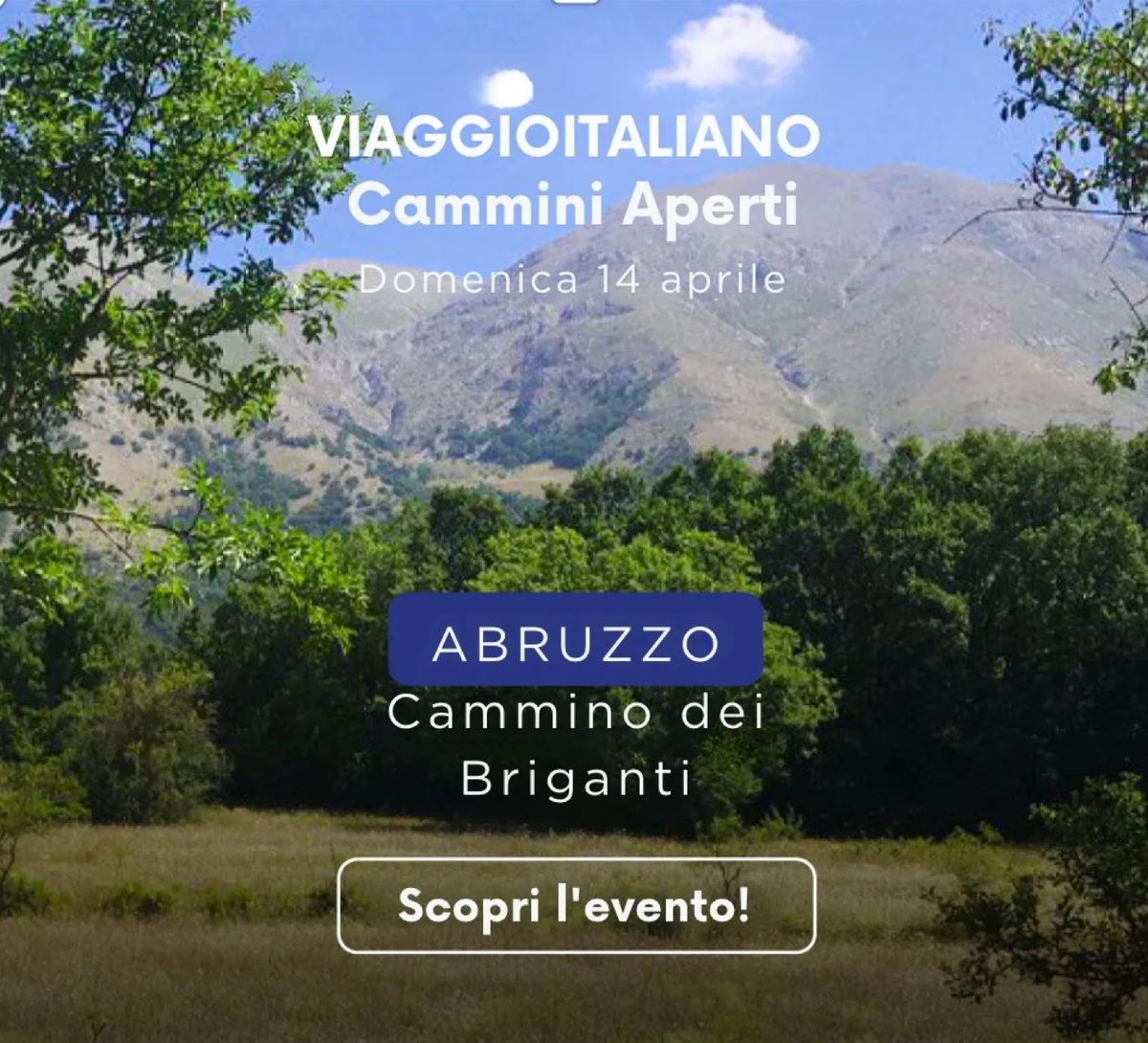 “Cammini Aperti” fa tappa in Abruzzo sul Cammino dei Briganti, appuntamento il 14 aprile