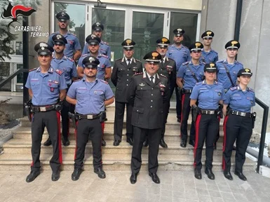 Carabinieri di Teramo: arrivano 16 militari che andranno a ripianare gli organici di vari Reparti della Provincia.