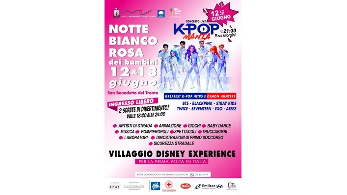 K-POP MANIA INAUGURA LA NOTTE BIANCO ROSA DEI BAMBINI