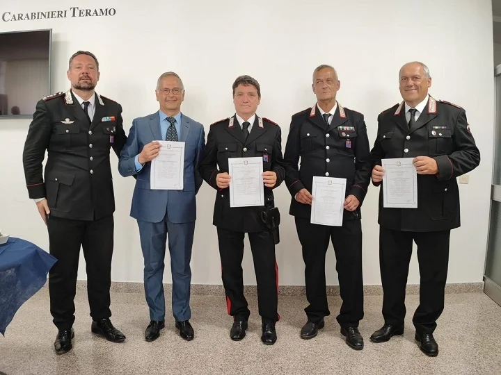 Comando Provinciale Carabinieri di Teramo, saluto di commiato ai militari prossimi al congedo