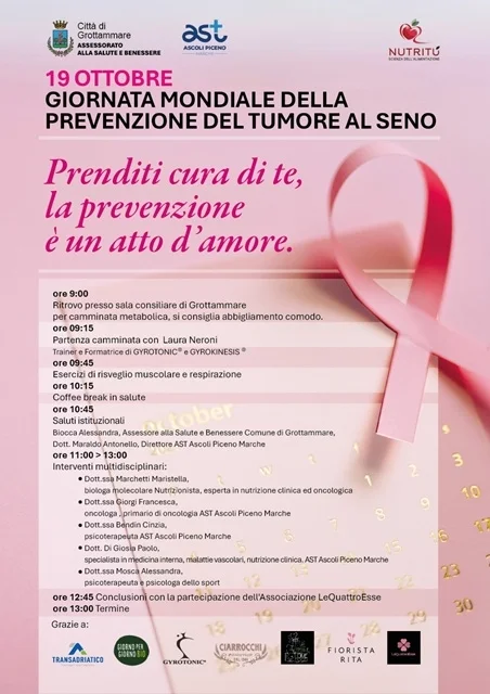 Grottammare celebra la Giornata Mondiale della Prevenzione del Tumore al Seno