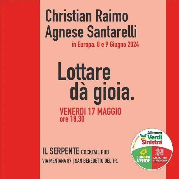 Venerdì 17 maggio incontro "Lottare dà gioia"