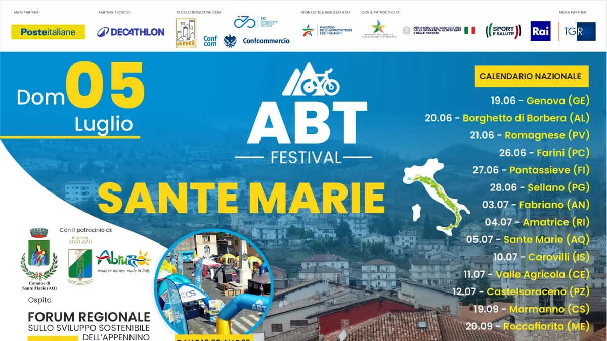 Sante Marie capitale dello sviluppo sostenibile: domenica 5 luglio arriva la tappa nazionale dell'ABT Festival