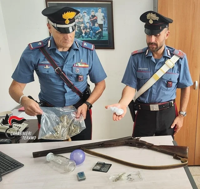 OPERAZIONE DEL NUCLEO INVESTIGATIVO CARABINIERI DI TERAMO: ARRESTATO 45ENNE PER SPACCIO E DETENZIONE ABUSIVA DI ARMA