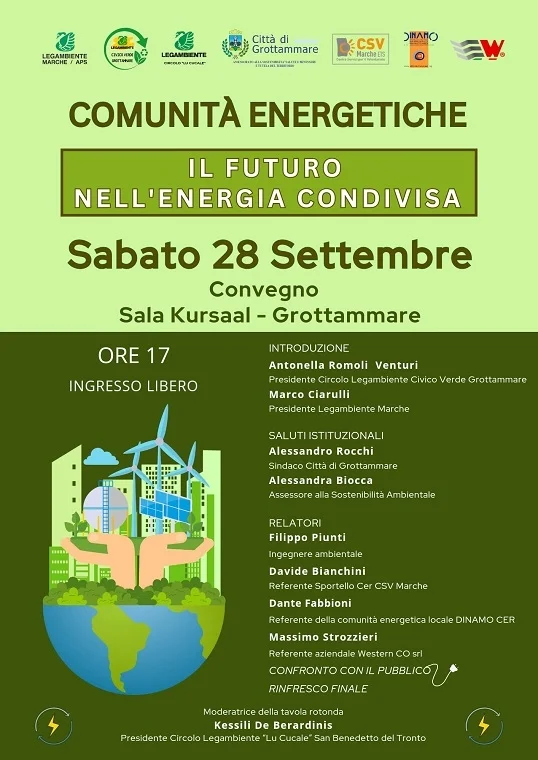 Sabato 28 settembre convegno sulle Comunità Energetiche