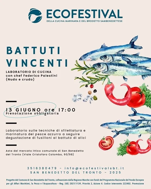 Una nuova esperienza culinaria, venerdì 13 giugno l'evento Laboratorio di Cucina “BATTUTI E VINCENTI"