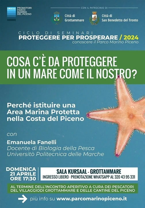 La ricchezza ed il valore della sua biodiversità del nostro mare spiegate in un incontro pubblico promosso dai Promotori del Parco Marino del Piceno