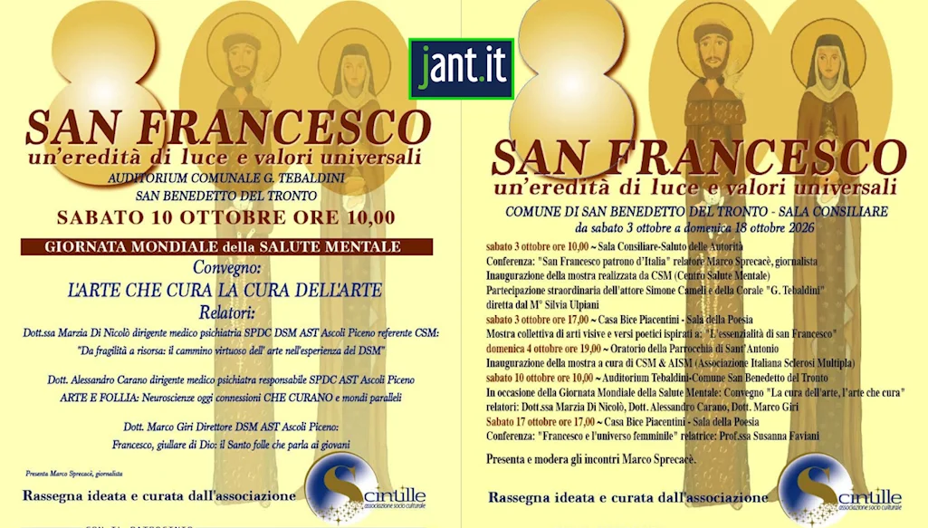 Sabato 10 ottobre 2026 si terrà il convegno " L'ARTE CHE CURA, LA CURA DELL'ARTE"