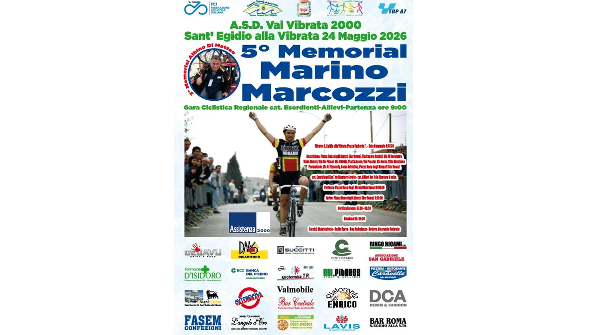 Memorial Marcozzi a Sant'Egidio alla Vibrata domenica 24 maggio