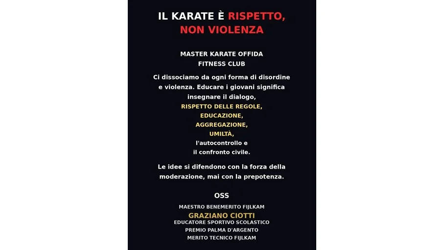 IL KARATE È RISPETTO, NON VIOLENZA 