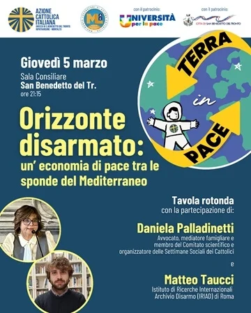 “Orizzonte Disarmato”: a San Benedetto del Tronto una riflessione sull’economia di pace tra le sponde del Mediterraneo