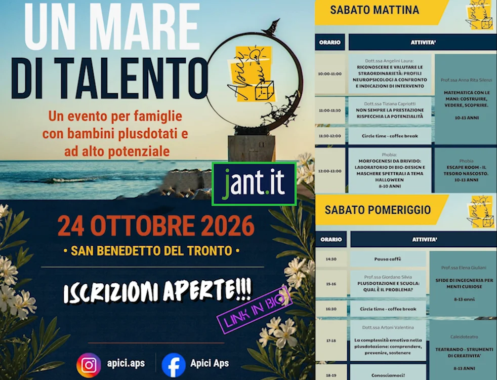 “Un Mare di Talento”: a San Benedetto il primo evento della provincia dedicato alla plusdotazione