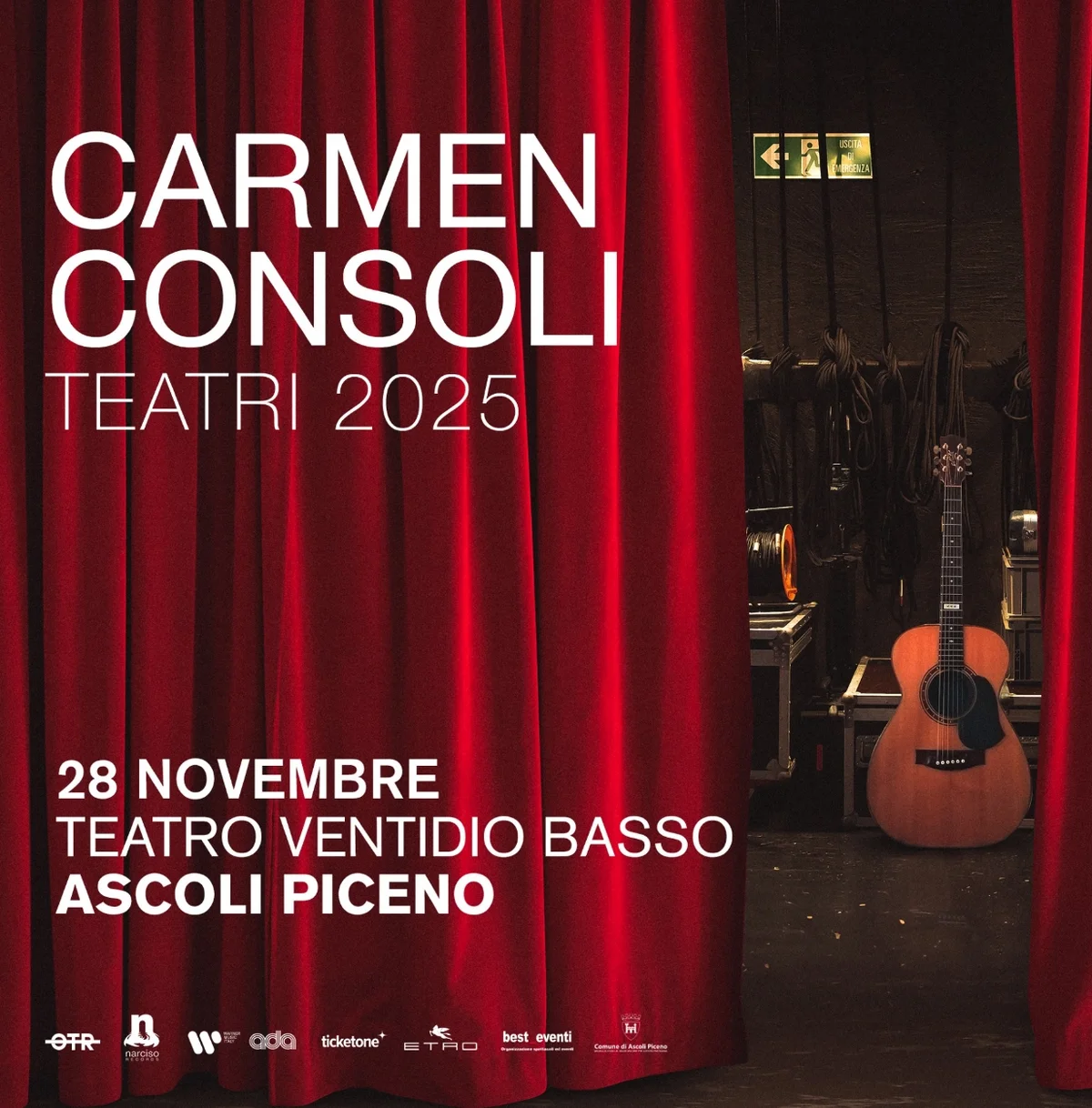 Carmen Consoli al Teatro Ventidio Basso, in vendita i biglietti per il 28 novembre 2025