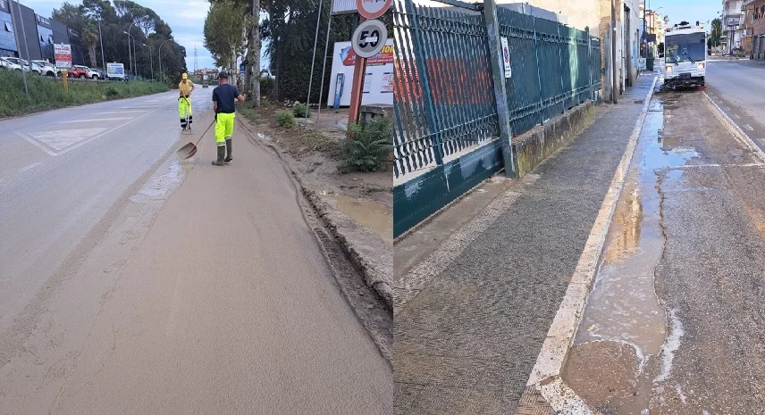 Prosegue l'attività di pulizia delle strade dopo i violenti nubifragi