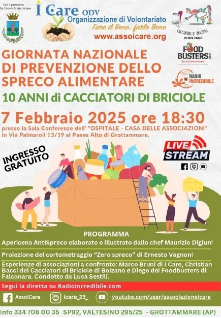 12° Giornata Nazionale di Prevenzione allo Spreco Alimentare e 10 anni del progetto dei Cacciatori di Briciole
