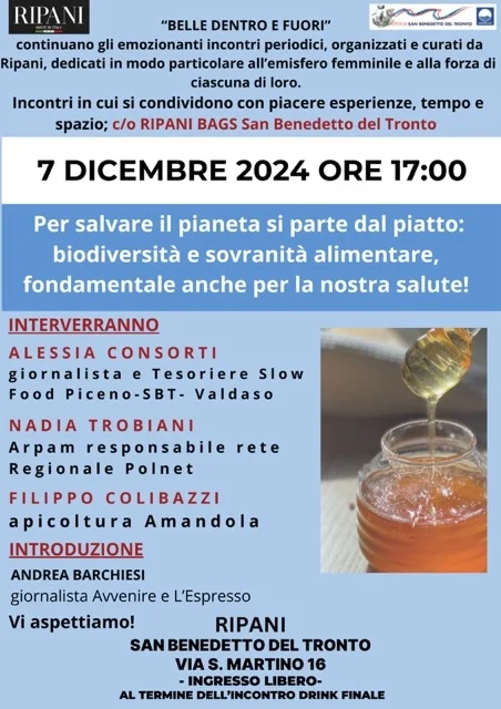 Alla Ripani Bags sabato 7 dicembre si parlerà di biodiversità e sovranità alimentare