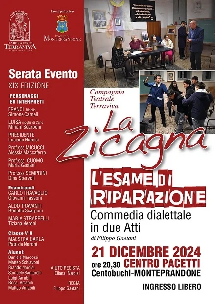 Torna La Zicagna, compagnia teatrale Terraviva con la commedia dialettale "L'esame di riparazione"