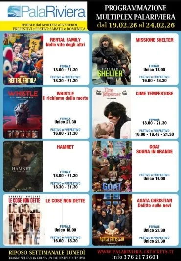 Programmazione settimanale del  Multiplex Palariviera di San Benedetto del Tronto